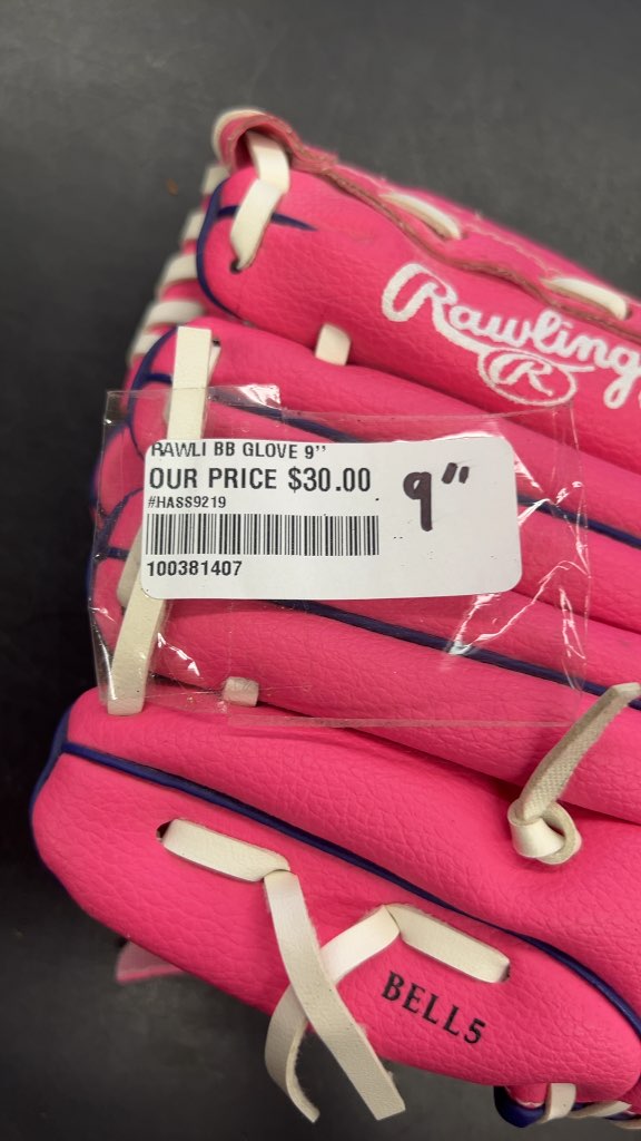 Rawlings Baseball Glove Players Series PL90PPW Pink Excellent Condition 9"