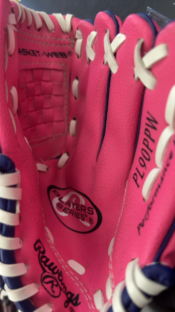 Rawlings Baseball Glove Players Series PL90PPW Pink Excellent Condition 9"