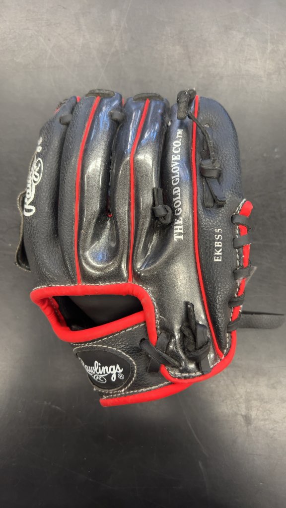 Rawlings PL90MB 9" Baseball Glove Black/Silver/Red Good Condition