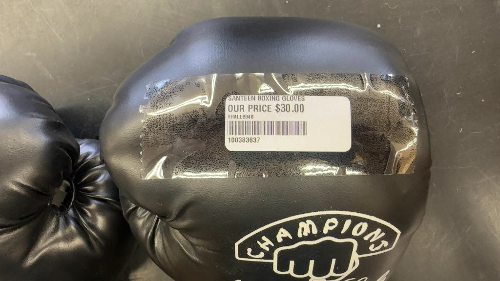 Sateen Boxing Gloves Champions Way of Life Black Good Condition 16oz