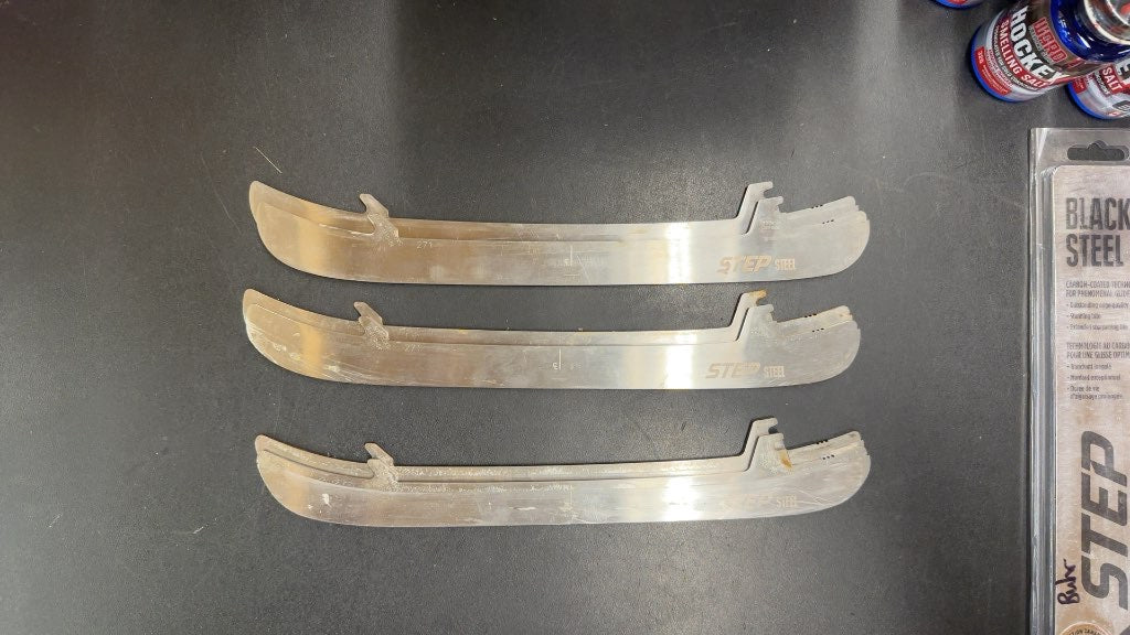 Step Steel Hockey Skate Runners 271mm Used - 3 pairs of Blades
Profiled to quad and only sharpened twice so loads of steel left