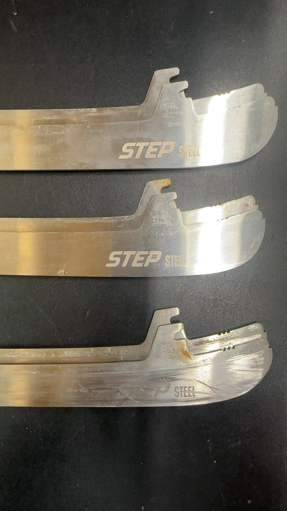 Step Steel Hockey Skate Runners 271mm Used - 3 pairs of Blades
Profiled to quad and only sharpened twice so loads of steel left
