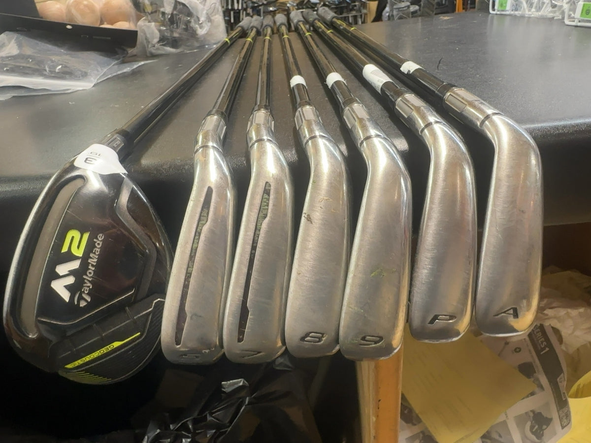 TaylorMade M2 Irons Set 6-P, A with 3-19 Hybrid Regular Flex Graphite