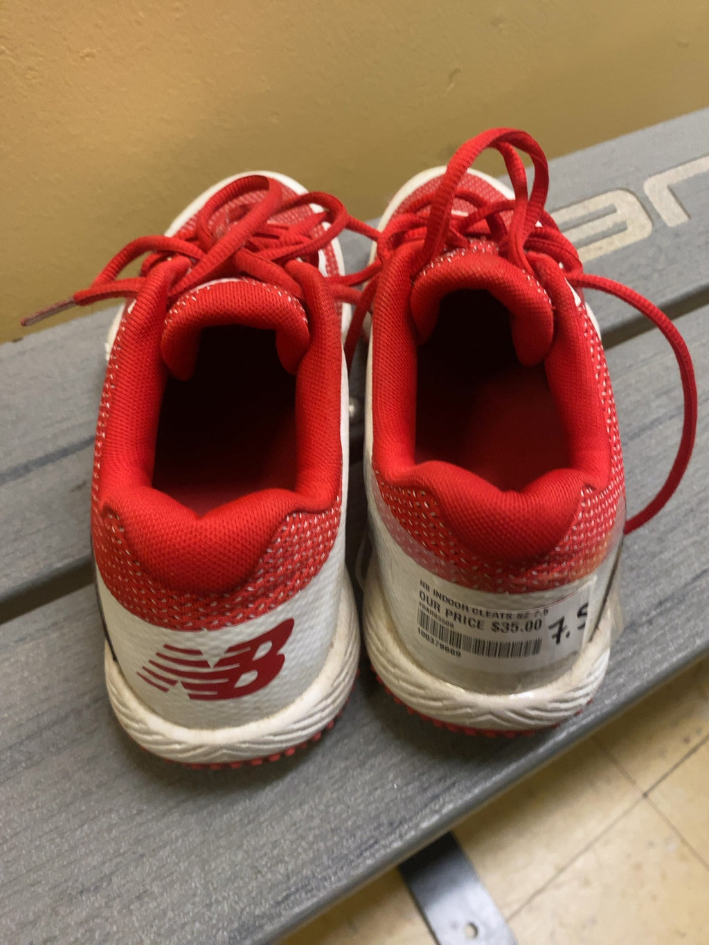 New Balance T4040TR4 Turf Baseball Shoes - Red/White - Size 7.5
