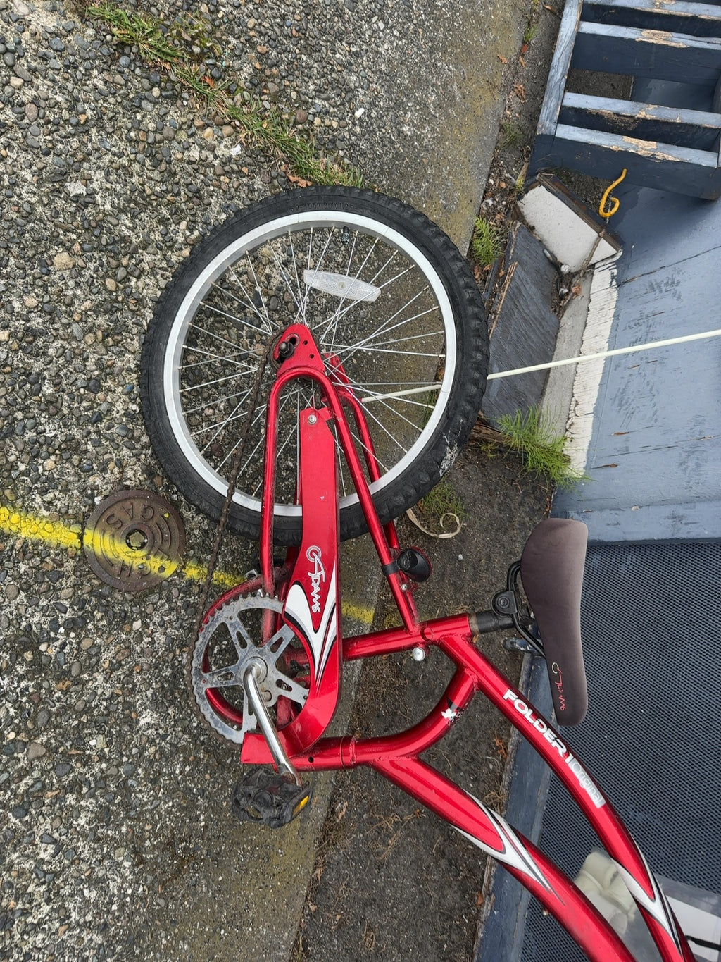 Adams Trail-A-Bike Folder 1 Original Trailer Bike - Red