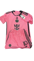 Adidas Inter Miami CF Messi 10 Soccer Kit Junior Size 26 Pink-New jersey and shorts