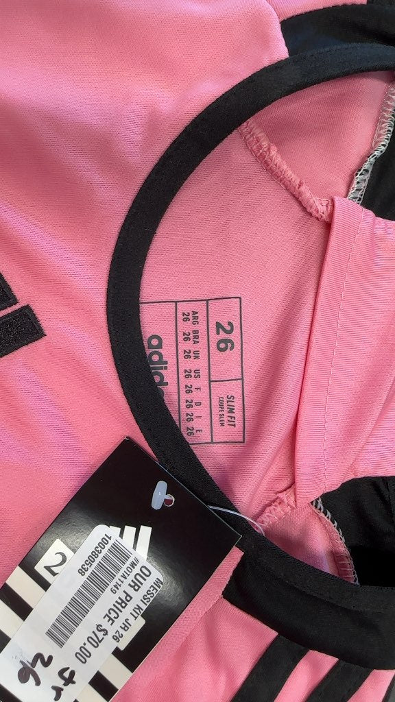 Adidas Inter Miami CF Messi 10 Soccer Kit Junior Size 26 Pink-New jersey and shorts