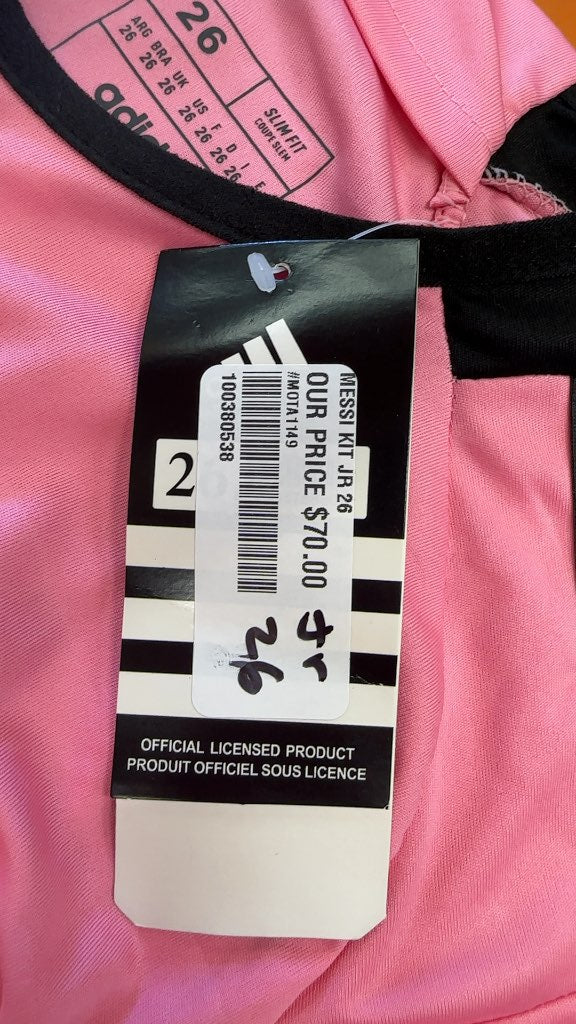 Adidas Inter Miami CF Messi 10 Soccer Kit Junior Size 26 Pink-New jersey and shorts