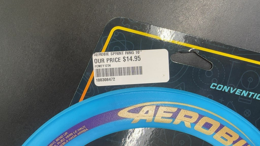 Aerobie Flying Ring Sprint Blue New 10"