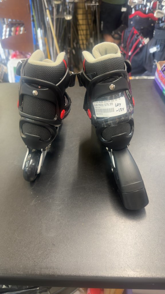 Aktion Adjustable Inline Skates Black/Red New Size 10-13