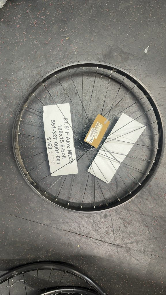 Alex MD35 27.5" Front Bike Wheel - 100x15mm 6-bolt