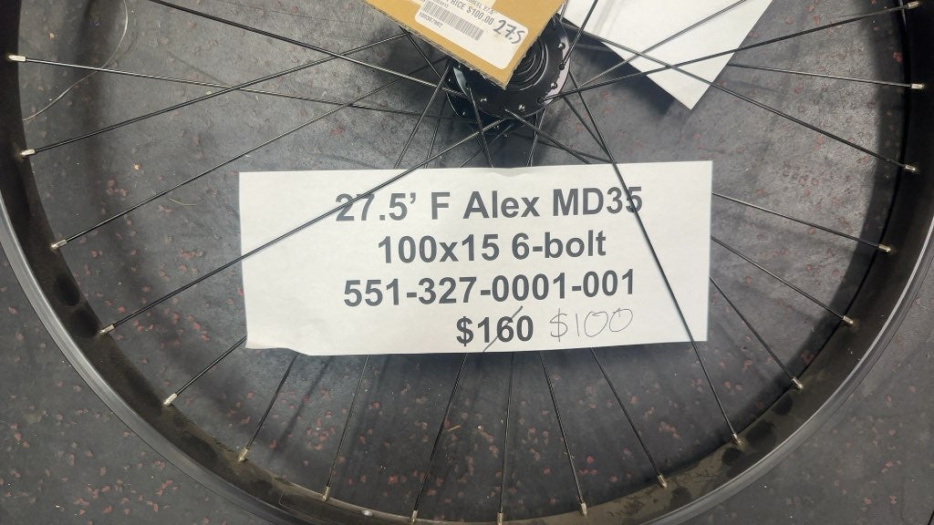 Alex MD35 27.5" Front Bike Wheel - 100x15mm 6-bolt