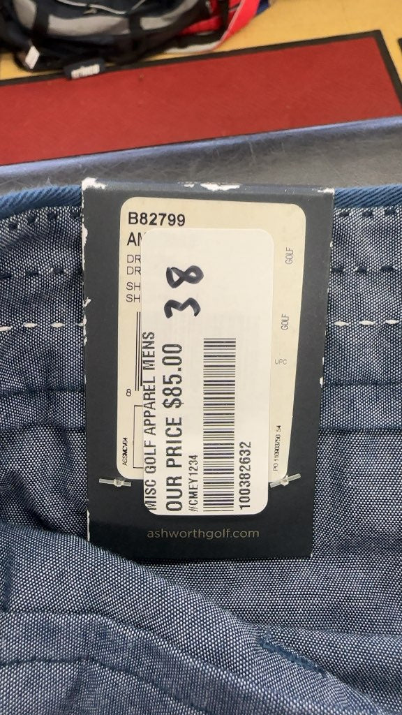 Ashworth Men's Golf Shorts B82799 Blue Size 38-New