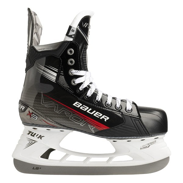 Bauer Intermediate Vapor X3 Hockey Skates in Black/Grey/Red | Size: 5 EE
