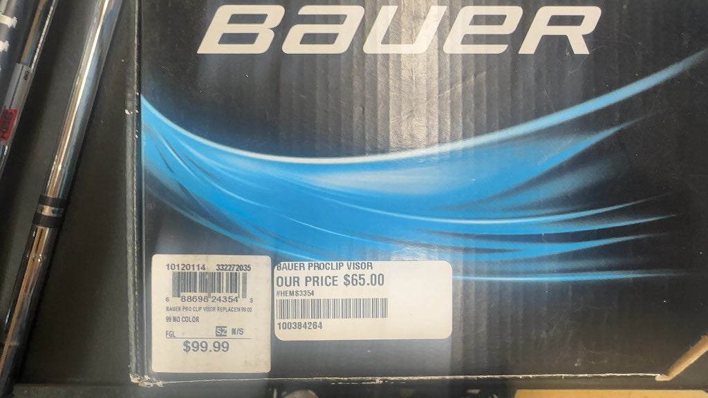 Bauer Pro-Clip Straight Clear Hockey Visor Replacement Lenses - 2 Pack