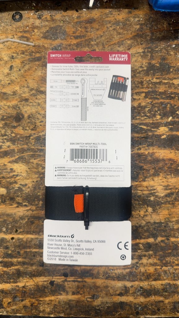 Blackburn Bike Multi-Tool Switch Wrap 15-Function New Black