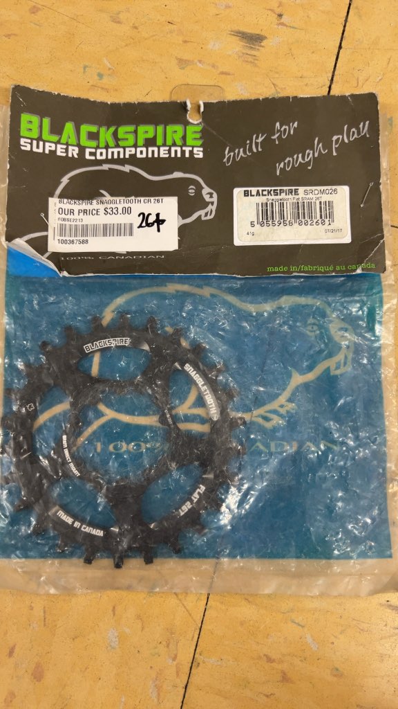 Blackspire Snaggletooth SRAM Direct Mount Chainring 26T Black New