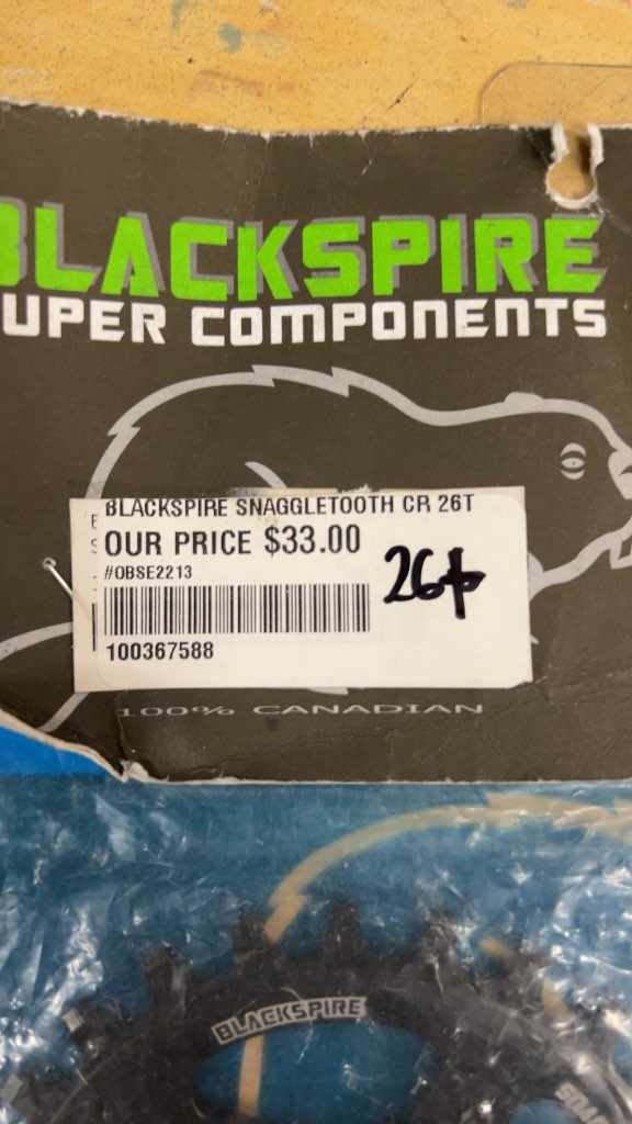 Blackspire Snaggletooth SRAM Direct Mount Chainring 26T Black New
