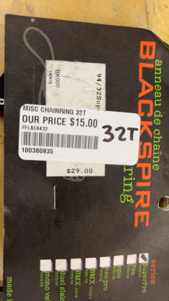 Blackspire SuperPro Chainring 32T 94mm BCD 8/9 Speed New
