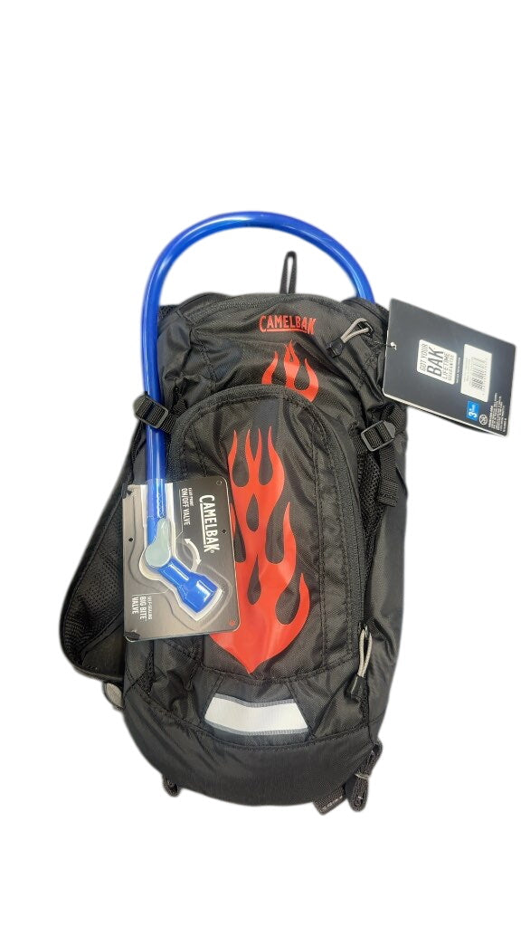 CamelBak Hydration Pack Mini M.U.L.E. Black Red Flames New 1.5L