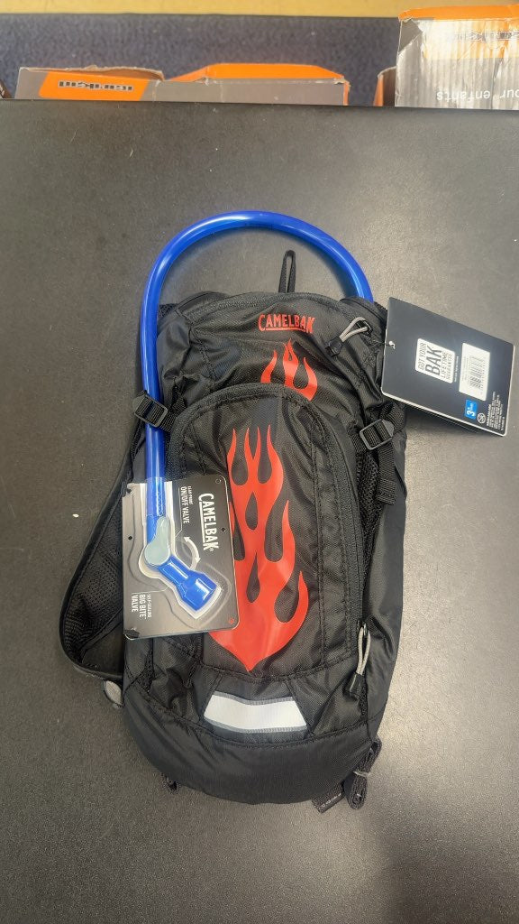 CamelBak Hydration Pack Mini M.U.L.E. Black Red Flames New 1.5L