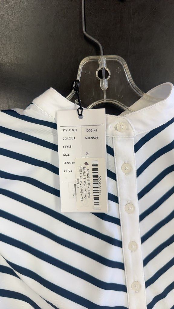 Daily Sports Golf Polo Shirt Daily Seoul 12S Navy Striped-New Size S