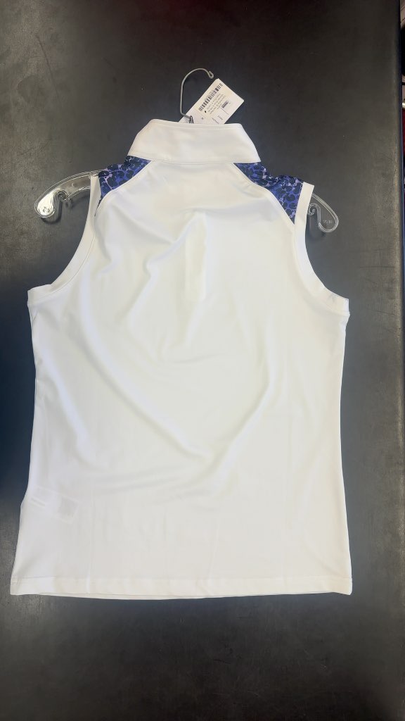 Daily Sports Sleeveless Quarter-Zip Golf Top White Purple Pattern Women's Size M-New