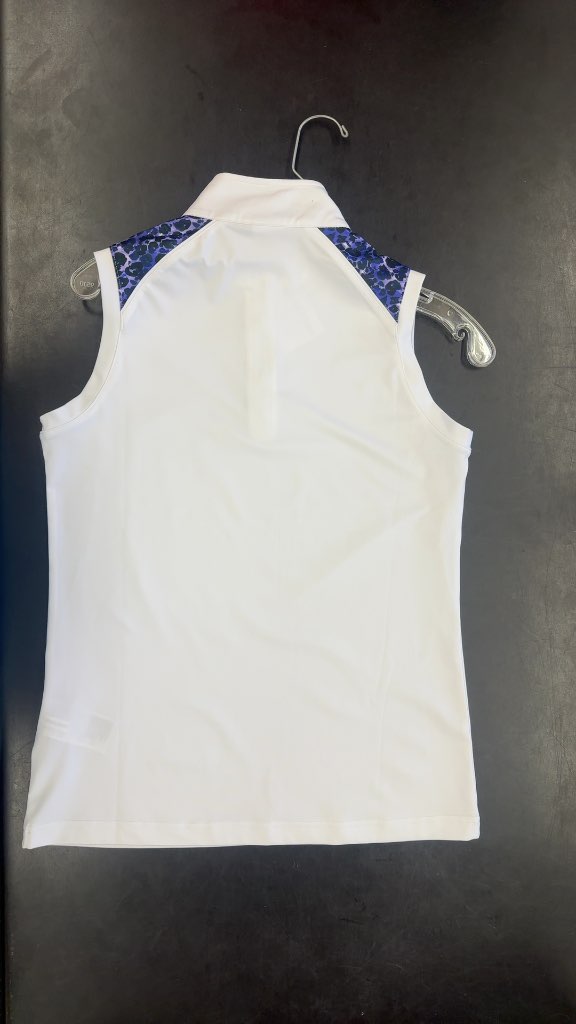 Daily Sports Women's Sleeveless Quarter-Zip Golf Top White Leopard Print Size S-New