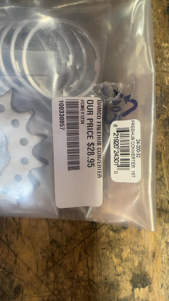 Damco Freehub Converter 16T New