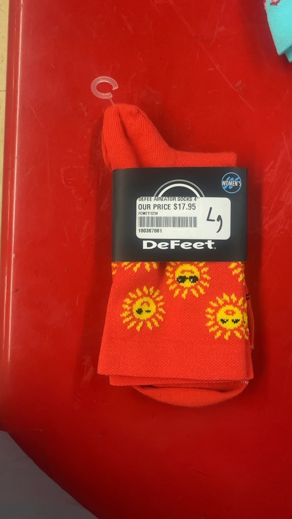 DeFeet Aireator 4" Women's Cycling Socks Sunny Day Poinciana New Large