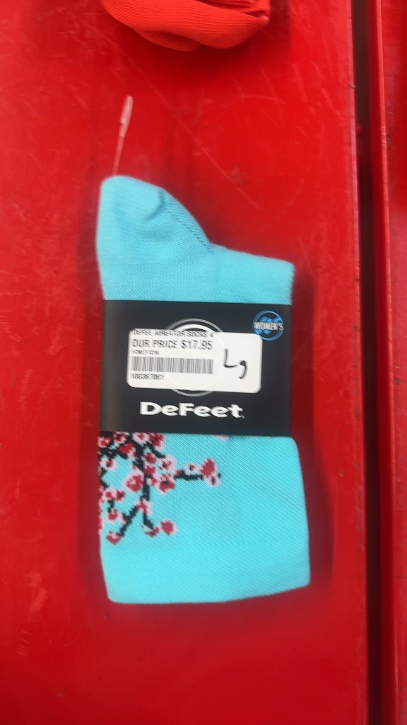 DeFeet Aireator Women's 4" Cycling Socks Blossom & Sunny Day NWT Size L