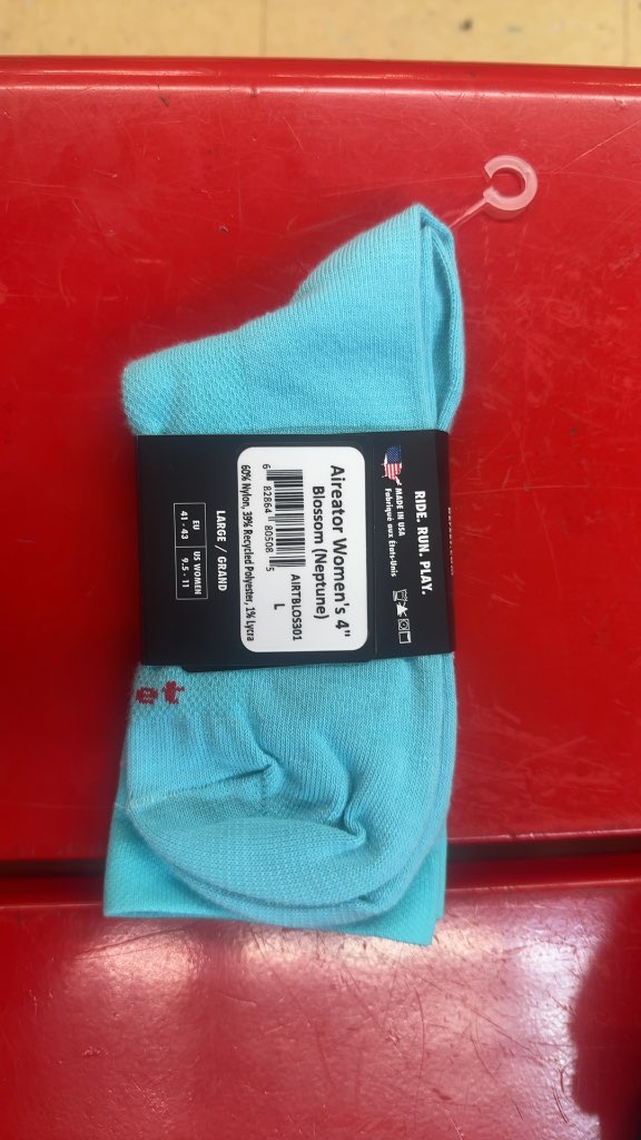DeFeet Aireator Women's 4" Cycling Socks Blossom & Sunny Day NWT Size L