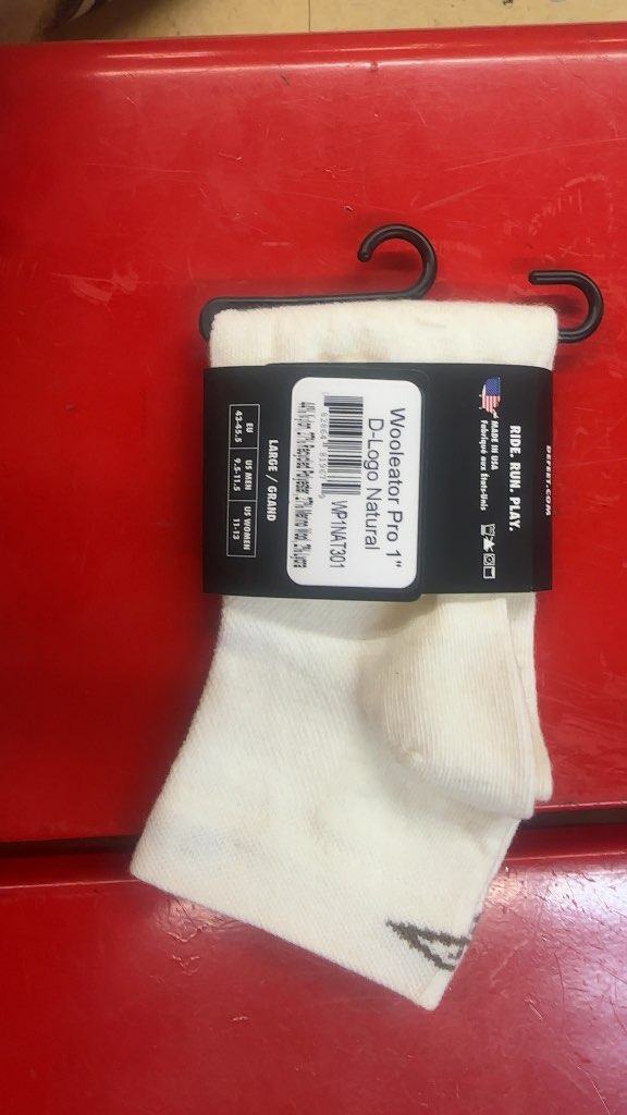 DeFeet Socks Wooleator Pro 1" D-Logo Natural New Large