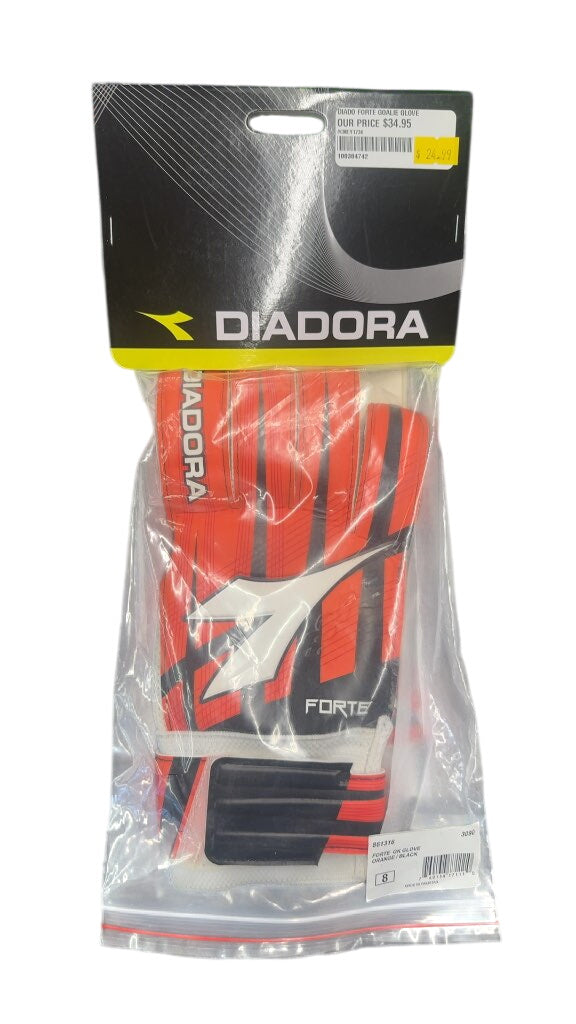 Diadora Forte Goalie Gloves - Size 8 - Orange/Black
Brand new