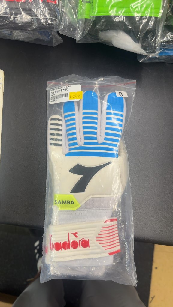 Diadora Samba Soccer Goalie Gloves - Size 8-brand new