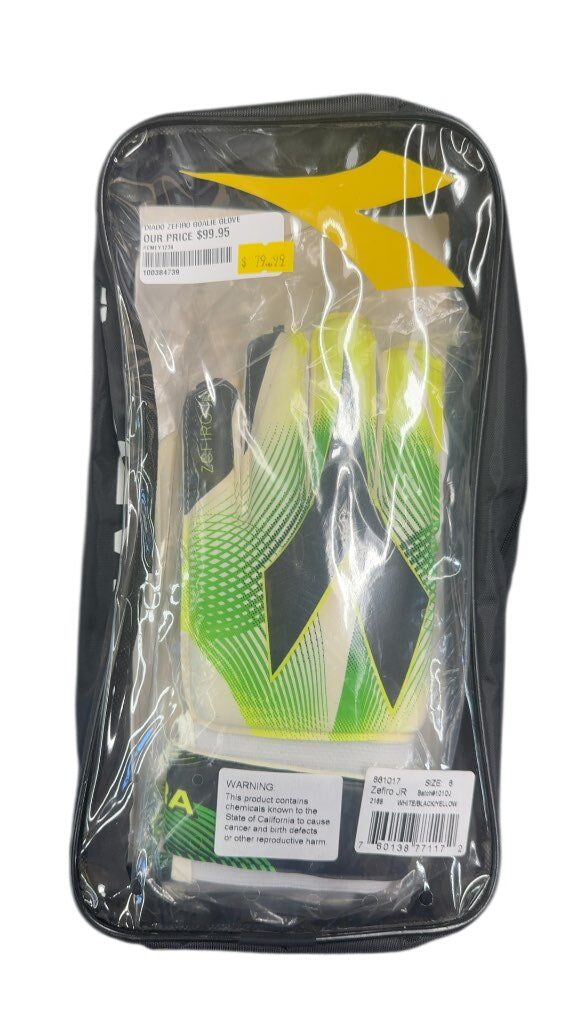Diadora Zefiro JR Soccer Goalie Gloves - Size 8 brand new