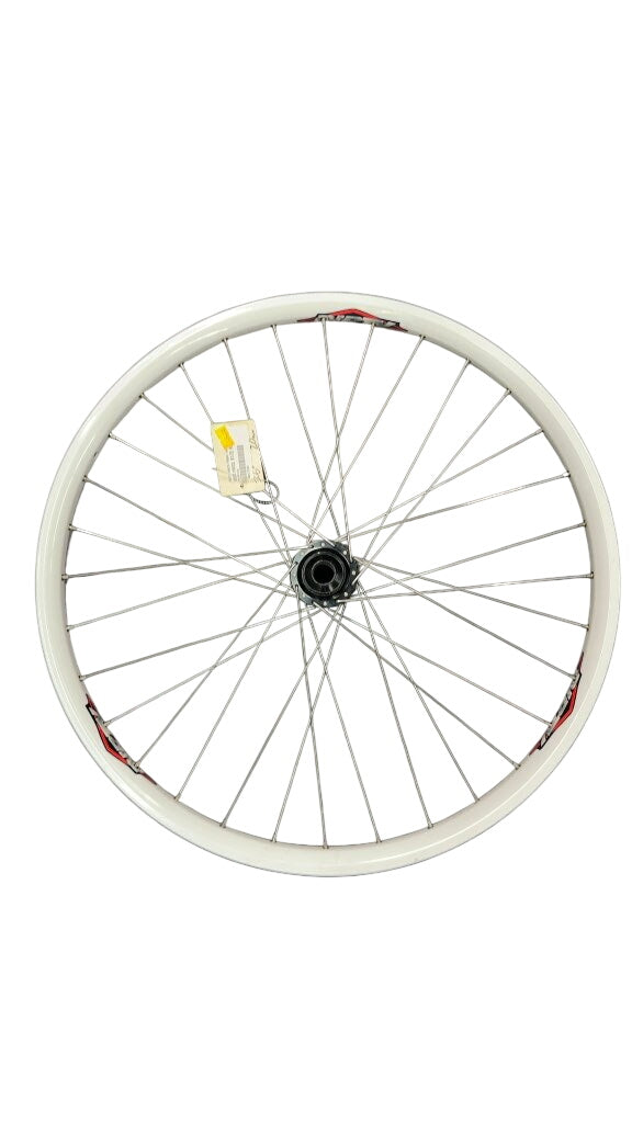 Dirty 26" White Front Bicycle Wheel - 20mm Axle