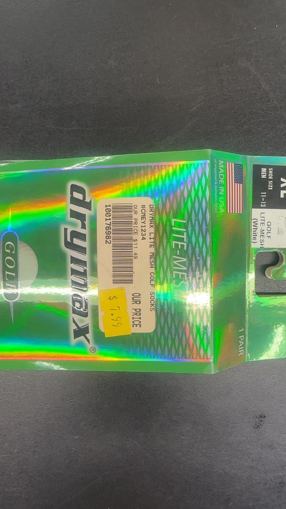 Drymax Lite-Mesh Golf Socks White New XL