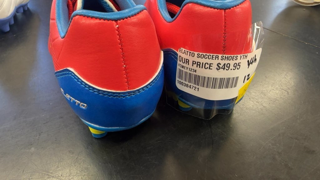 Elatto Youth Soccer Cleats - Red/Blue - Size 12