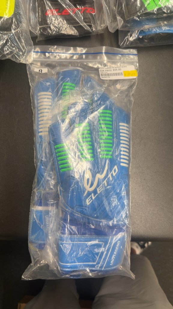 Eletto Legend FG Goalie Glove - Blue/Green - Size 8 brand new