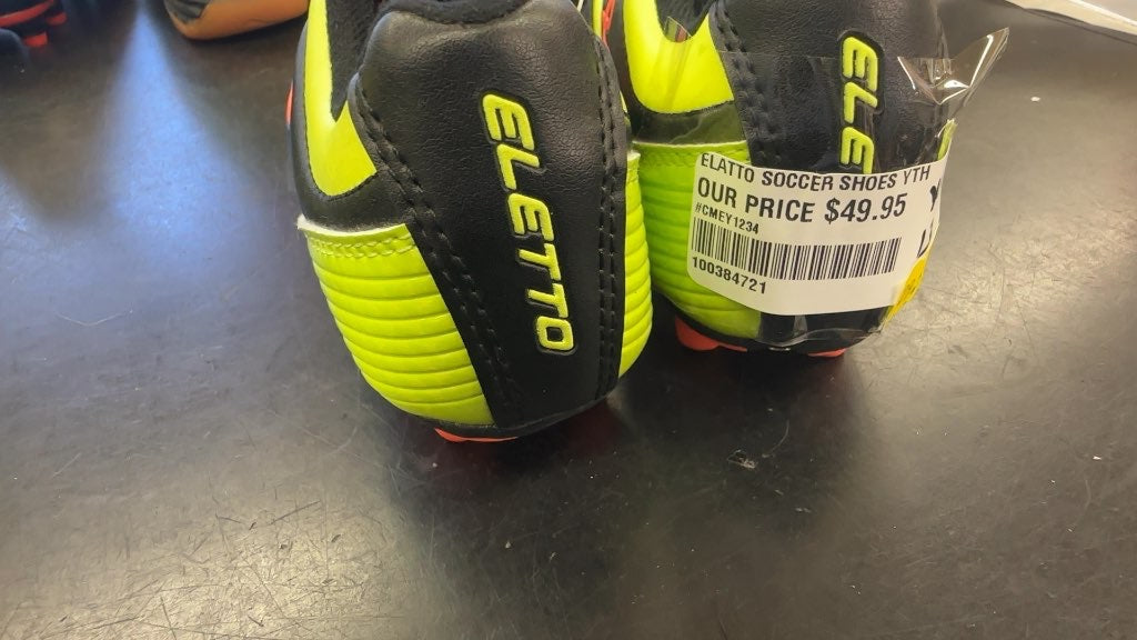 Eletto Youth Soccer Cleats - Black/Neon Yellow - Size 13