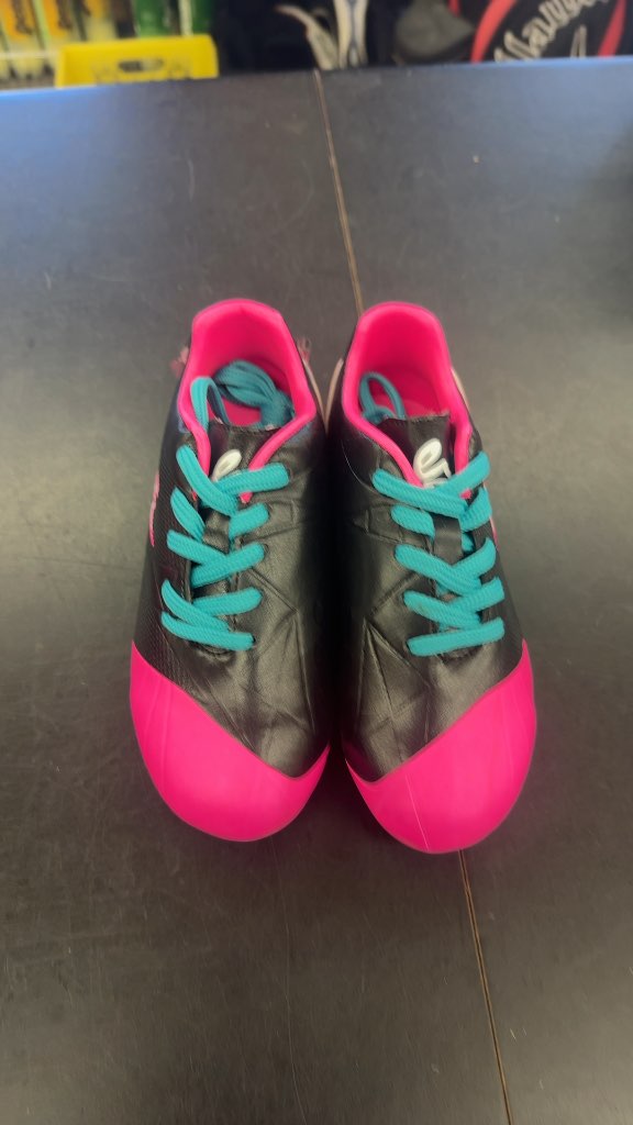 Eletto Youth Soccer Cleats - Black/Pink/Teal - Size 12