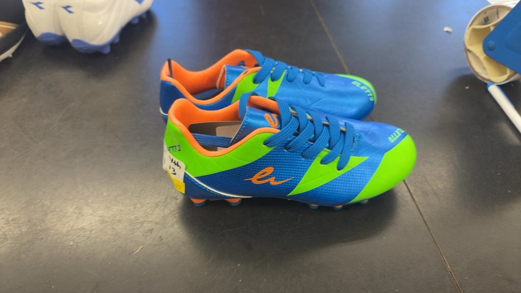 Eletto Youth Soccer Cleats Blue/Green/Orange Size 13