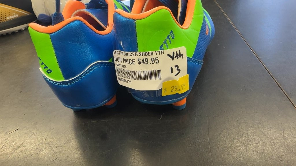 Eletto Youth Soccer Cleats Blue/Green/Orange Size 13