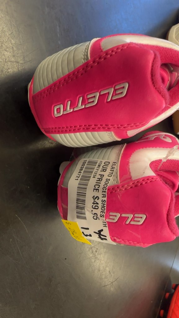 Eletto Youth Soccer Cleats - Pink/White - Size 13