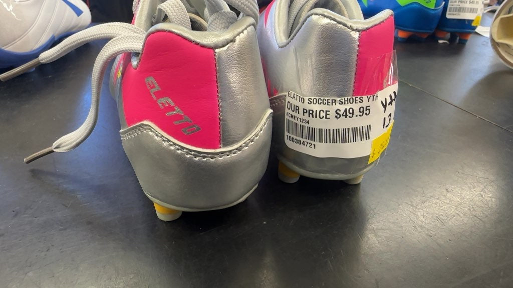 Eletto Youth Soccer Cleats - Silver/Pink - Size 13