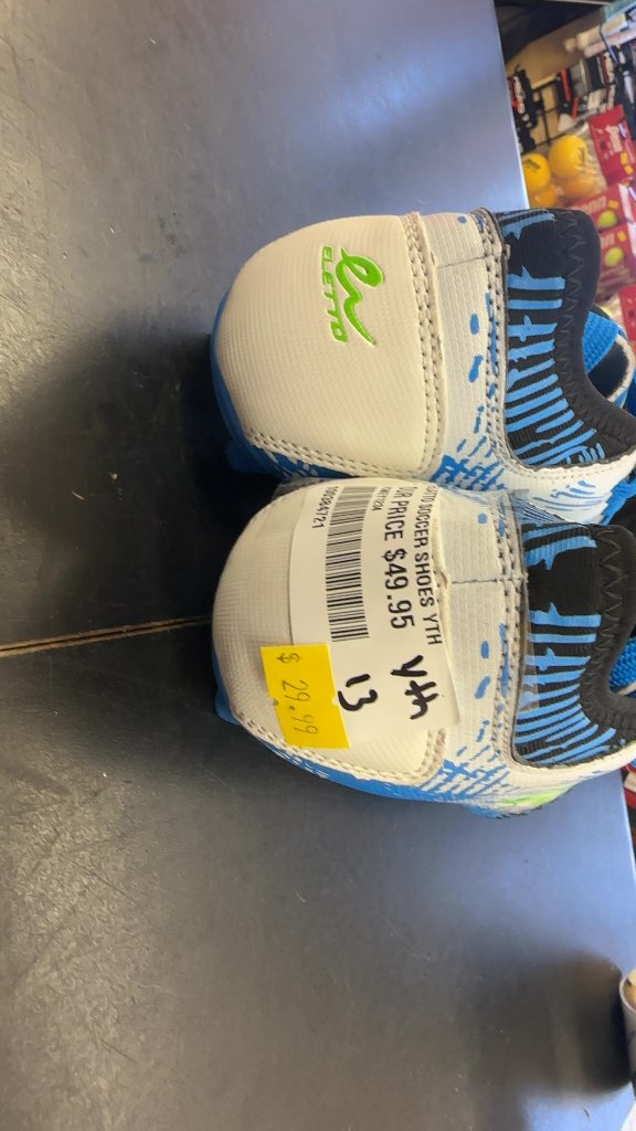 Eletto Youth Soccer Cleats Size 13 - Black/White/Blue