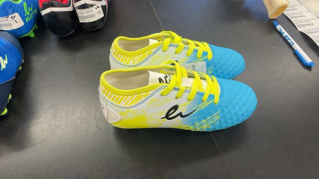 Eletto Youth Soccer Shoes - Blue/Yellow - Size Jr 1