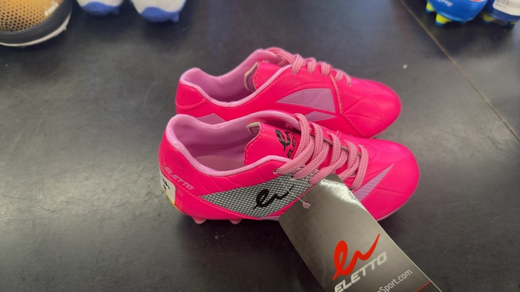 Eletto Youth Soccer Shoes - Neon Pink - Size 9
