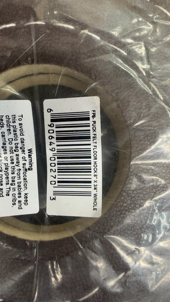 Felt Floor Hockey Puck FP8 8" x 3/4" with Hole New